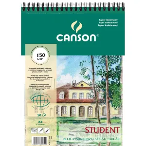 Blok rysunkowy Student A4 biały 160g 50k Canson (400121824)
