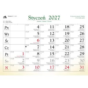 Kalendarz ścienny RODZINNY TATRY i PODHALE 13-KARTKOWY 280mm x 200mm Lucrum (WL4)