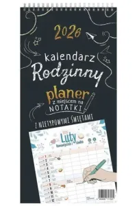 Kalendarz książkowy (terminarz) A5 PLANER RODZINNY 228mm x 460mm Press (CZARNY)