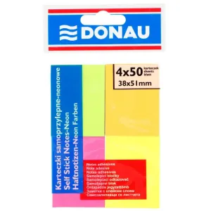 Notes samoprzylepny Donau mix neonowy 200k 38mm x 51mm
