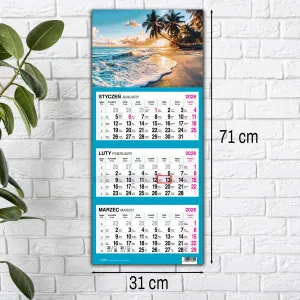 Kalendarz ścienny PALMY 310mm x 790mm Press