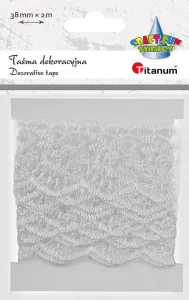 Wstążka Craft-Fun Series Koronka 38x2 [mm x m] biała Titanum (24BR0201-77(W))