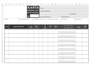 Druk offsetowy Michalczyk i Prokop O kart. karta ewidencyjna wyposażenia A5 50k. (346-3)