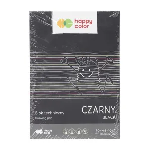 Blok techniczny A4 czarny 170g 10k Happy Color (HA 3717 2030-9)