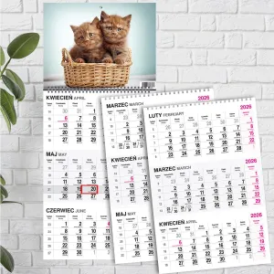 Kalendarz ścienny KOT 310mm x 790mm Press
