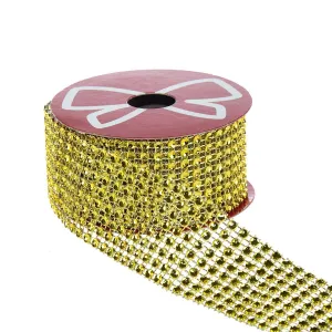 Taśma ozdobna Arpex z kryształkami złota 40mm 1m (BN6851ZLO)