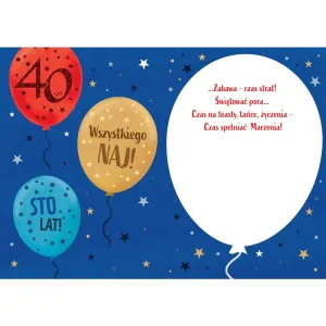 Kartka składana Karnet A5  40 balony A5 Henry (5905701484089)