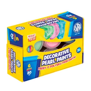 Farby plakatowe dekoracyjne o połysku perłowym kolor: mix 20ml 6 kolor. Astra (301124004)