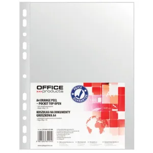 Koszulki na dokumenty groszkowe A4 kolor: przezroczysty typu U 30 mic. Office Products (21141155-90)