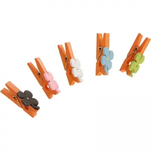 Ozdoba drewniana Titanum Craft-Fun Series klamerki kwiatki (C708)