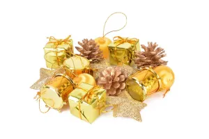 Ozdoba świąteczna Komplet ozdób choinkowych (16 szt.) złotych Arpex (BN6356ZLO-1851)