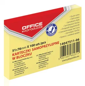 Notes samoprzylepny Office Products żółty 100k 51mm x 76mm (14047511-06)