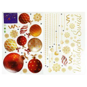Naklejki świąteczne elektrostatyczne - bombki Arpex (NR5807)