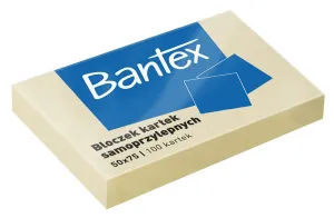 Notes samoprzylepny (karteczki) żółty 100k [mm:] 50x75 Bantex (400086385)