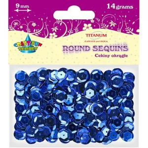 Cekiny Titanum Craft-Fun Series okrągłe granatowe 14g (CM9BL)