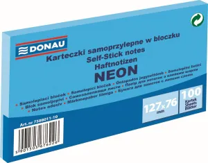 Notes samoprzylepny Donau Neon niebieski 100k 127mm x 76mm (7588011-10)
