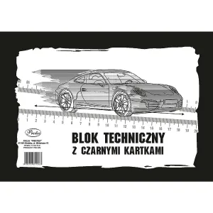 Blok techniczny z czarnymi kartkami A4 CZARNY 10k Protos