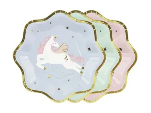 Talerz jednorazowy Jednorożec, mix papier śr. 180mm 6 szt Partydeco (TPP94)