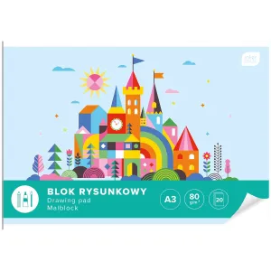 Blok rysunkowy A3 biały 80g 20k [mm:] 420x297 Interdruk (BLRA3)