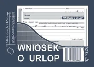 Druk offsetowy A6 Wniosek o urlop 40k. Michalczyk i Prokop (515-5)