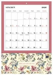 Kalendarz ścienny BLOSSOM 280mm x 400mm Interdruk (z kieszenią)