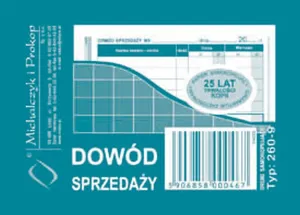 Druk samokopiujący A7 Dowód sprzedaży 80k. Michalczyk i Prokop (260-9)