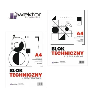 Blok techniczny A4 biały 160g 10k [mm:] 210x297 Wektor