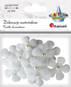 Ozdoba materiałowa Craft-Fun Series kwiaty z perełką Titanum (BY245)