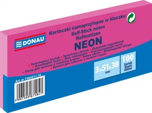 Notes samoprzylepny Donau Neon różowy 300k 51mm x 38mm (7585011-16)