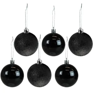 Bombki Zestaw bombek czarno-brokatowych (6 szt.) Arpex (BN6156)