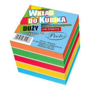 Kostka papierowa Protos intensywna - różne 83mm x 83mm x 80mm