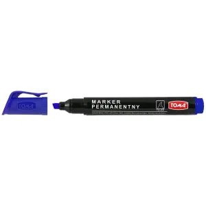 Marker permanentny Toma, niebieski ścięta końcówka