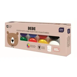 Farby plakatowe BEBE FRIENDS kolor: mix 20ml 12 kolor. Interdruk