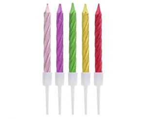 Świeczka urodzinowa Twister, metaliczne, mix, 8x0.36 cm, 10 szt. Godan (BH-STMM)
