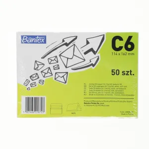 Koperta C6 SK biała Bantex (400089387) 50 sztuk