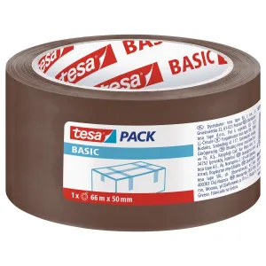 Taśma pakowa Basic 50x66 [mm x m] brązowa Tesa (58571-00000-00)