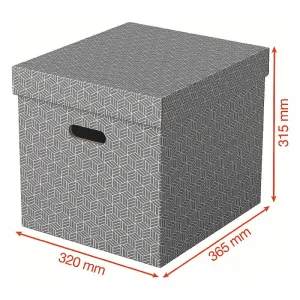 Pudło archiwizacyjne Esselte Home w kształcie sześcianu - szare 320mm x 365mm x 315mm (628289)