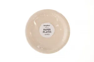 Talerz jednorazowy beżowy papier śr. 180mm 6 szt Partydeco (TPP90-013)