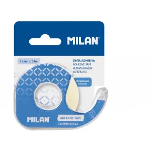 Taśma biurowa krystaliczna z dyspenserem na blistrze 19x33 [mm x m] Milan (BWM10422)