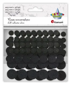 Rzepy Craft-Fun Series samoprzylepne czarne 3 rozmiary 69 szt Titanum (5903714546008)