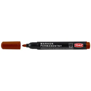 Marker permanentny wkład brązowy okrągła końcówka Toma