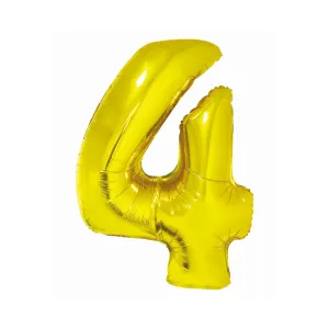 Balon foliowy Smart cyfra 4 złota 76cm Godan (CH-SZL4)
