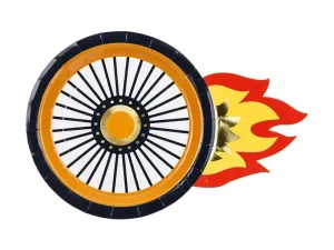 Talerz jednorazowy Koło papier śr. 180mm 6 szt Partydeco (TPP86)