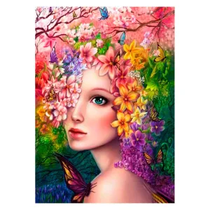 Zestaw kreatywny Diamentowa mozaika 30x40cm Kobieta w kwaiatach Flamingo Line (TMR12049)