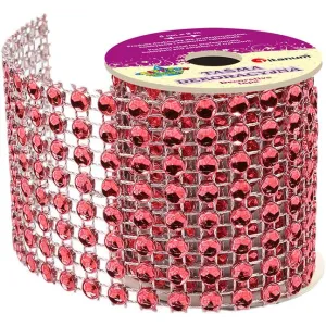 Taśma ozdobna Craft-Fun Series z kryształkami 50x2 [mm x m] czerwona Titanum (PJ512)