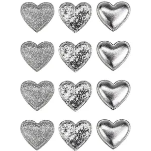 Ozdoba materiałowa Craft-Fun Series samoprzylepna Srebrne serduszka Titanum (BJ25042712)