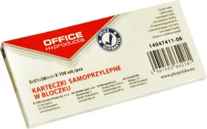 Notes samoprzylepny (karteczki) żółty 100k [mm:] 51x38 Office Products (14047411-06)