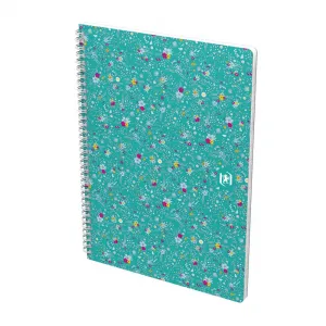 Kołozeszyt (kołobrulion) Oxford Floral B5 120k. 90g krata/tagi (400094955)