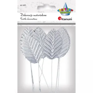 Ozdoba materiałowa Titanum Craft-Fun Series Liście na druciku srebrne (SY-007)