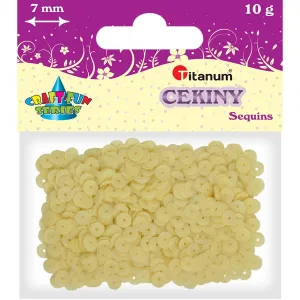 Cekiny Titanum Craft-Fun Series Okrągłe matowe kremowe